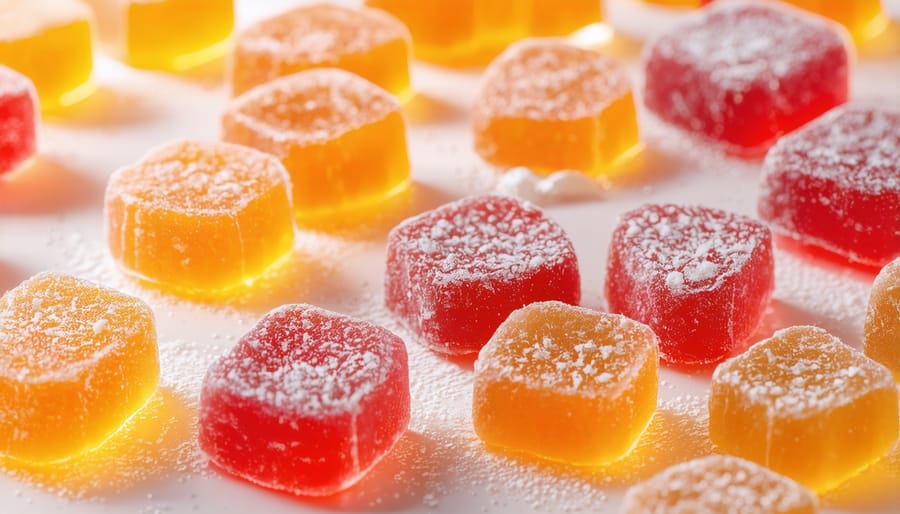 A freeze dryer machine in action with various candies being processed