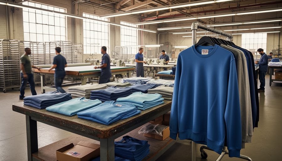Casual T-shirt and jeans laid out on an industrial concrete floor background